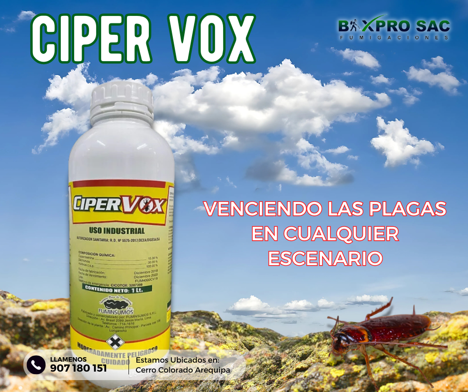 Ciper Vox aplicado en jardines para control de mosquitos