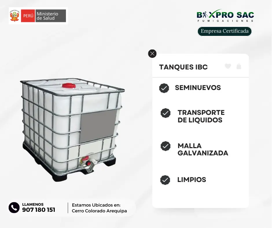 Tanque IBC Almacenamiento Seguro de Agua