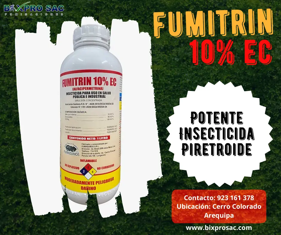 Fumitrin, insecticida seguro y efectivo para eliminar insectos.