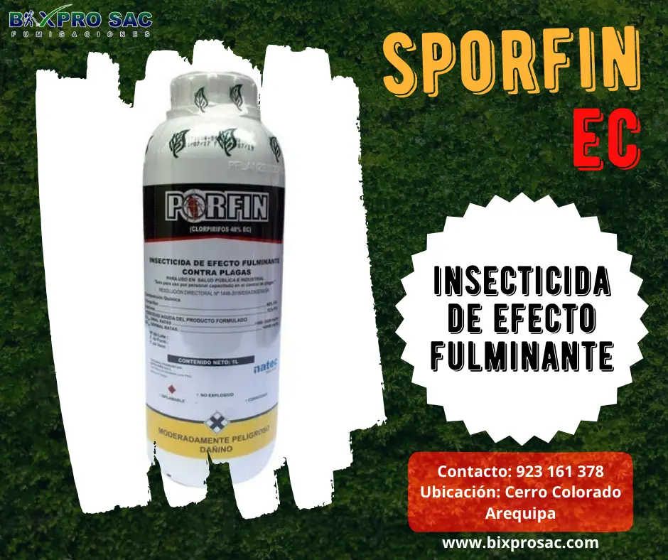 Precauciones necesarias para el uso del insecticida S-PORFIN.