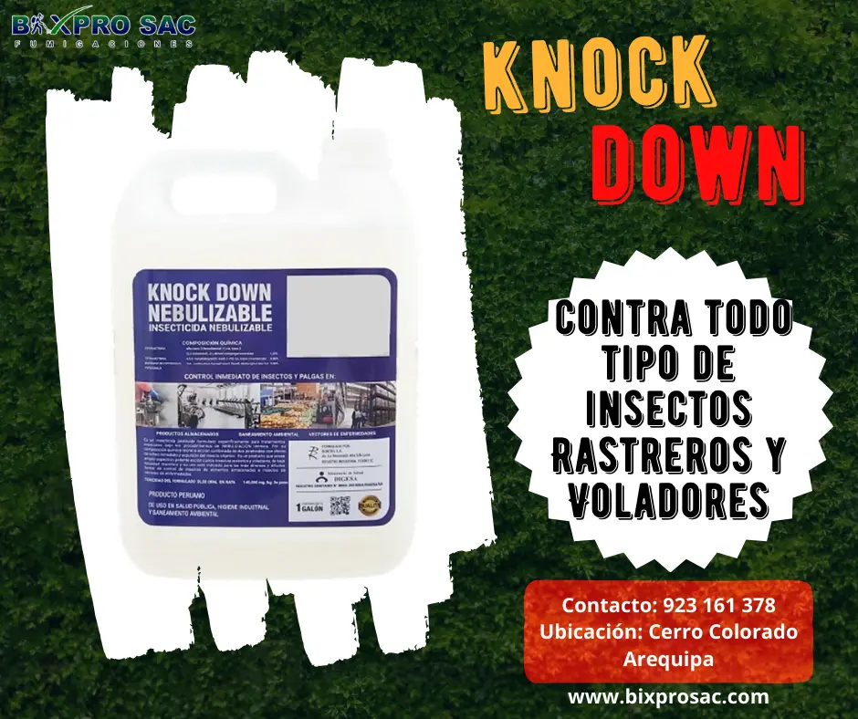 Aplicación de KNOCK DOWN Nebulizable en áreas interiores y exteriores.