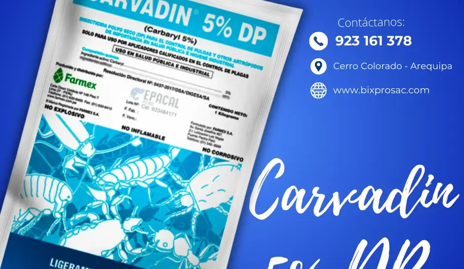 Espolvoreo de Carvadin® 5% DP en un área infestada por hormigas.