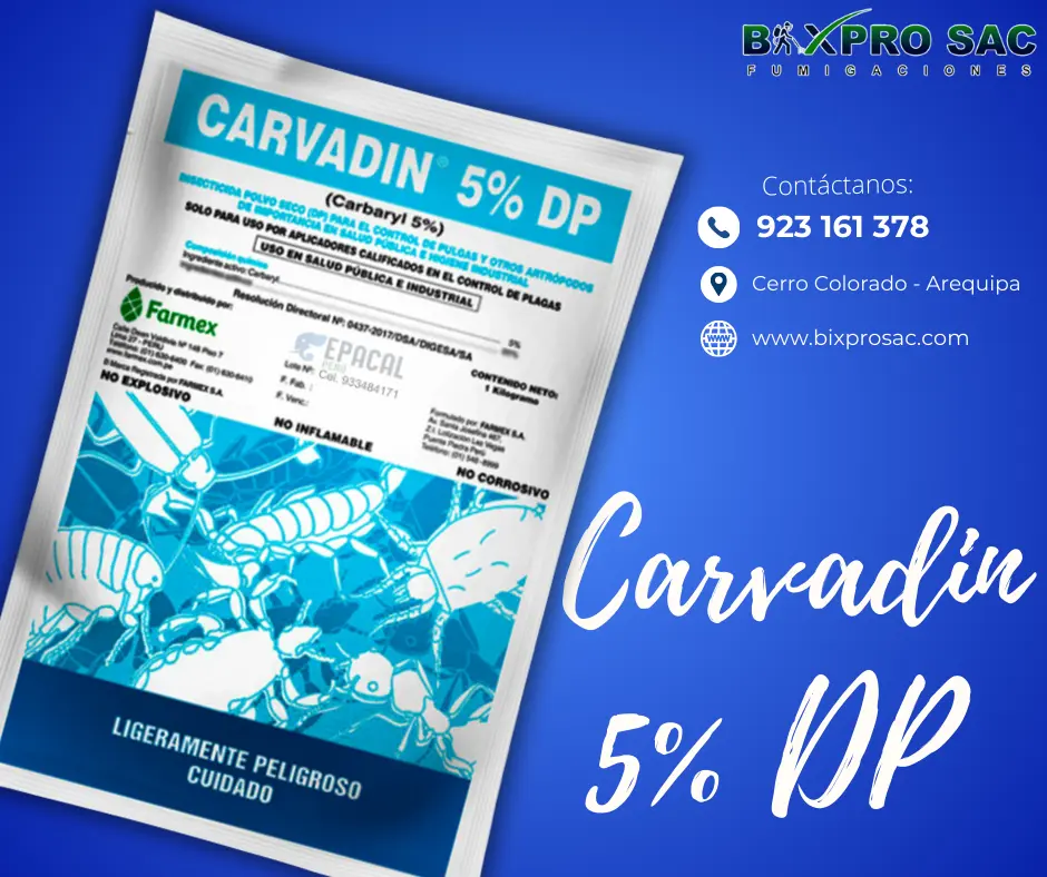 Espolvoreo de Carvadin® 5% DP en un área infestada por hormigas.