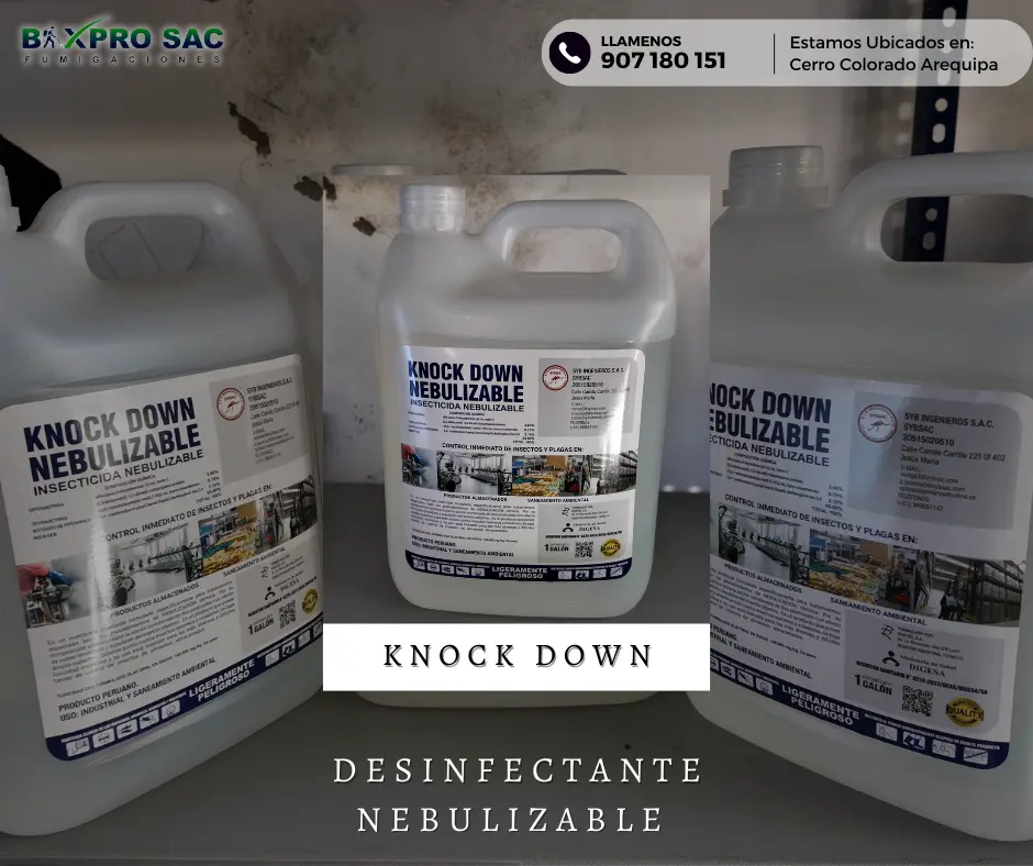 Envase de KNOCK DOWN Nebulizable en presentación comercial.