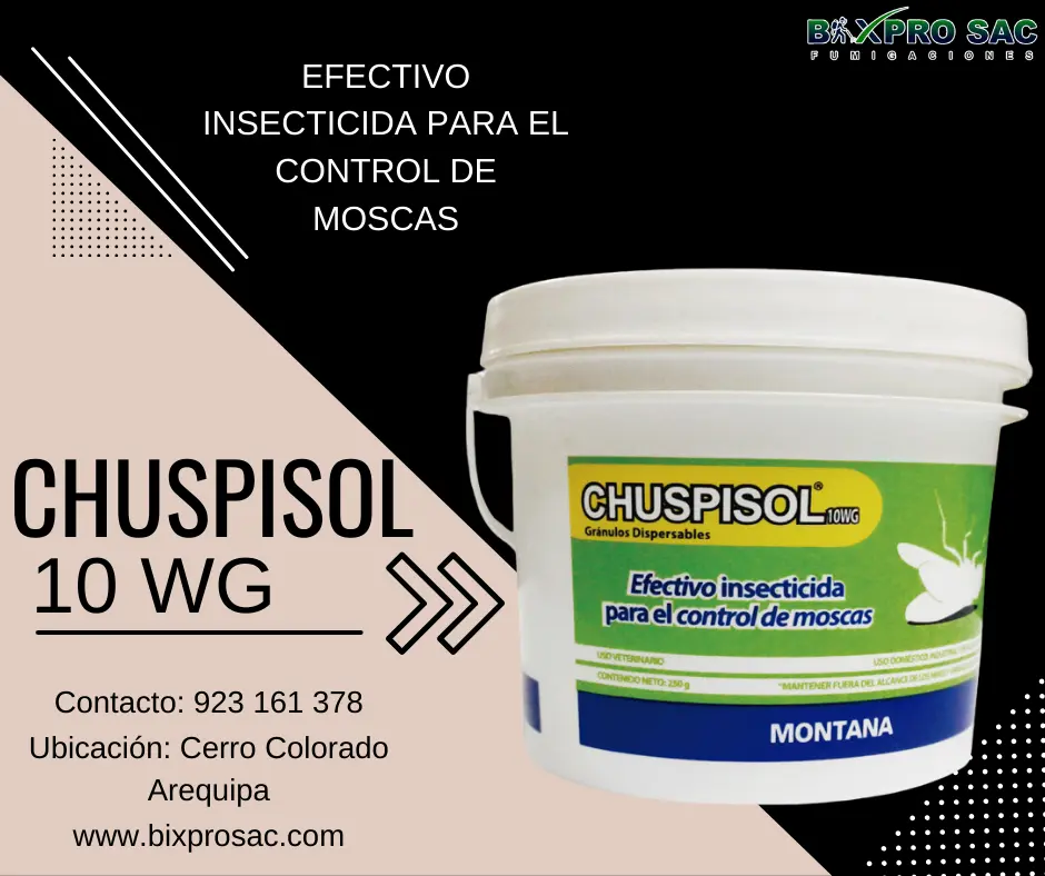 Superficie libre de moscas tras aplicar Chuspisol 10 WG.