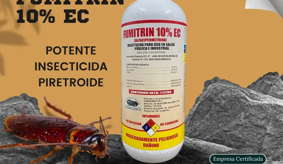 Fumitrin, insecticida de amplio espectro con aplicación fácil.