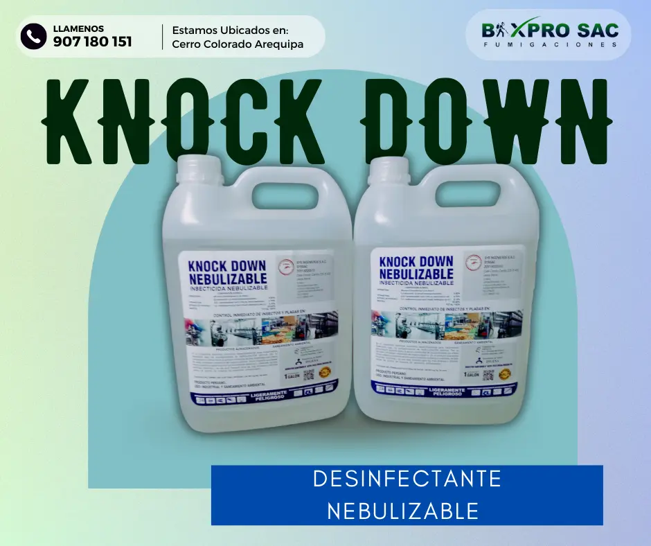 Resultado del uso de KNOCK DOWN Nebulizable en la eliminación de insectos.