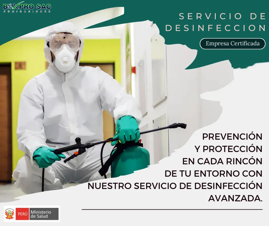Certificado entregado tras el servicio de desinfección.