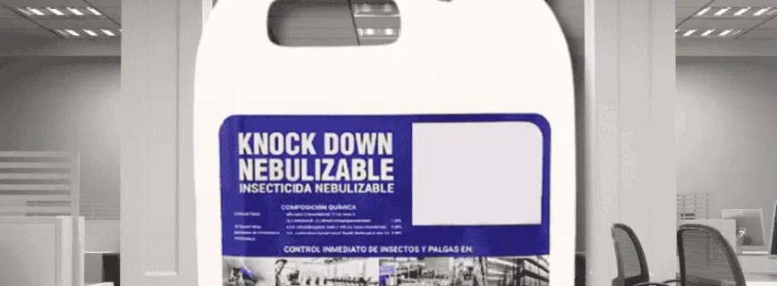 Presentación comercial de KNOCK DOWN Nebulizable. Envase de KNOCK DOWN Nebulizable en presentación comercial.